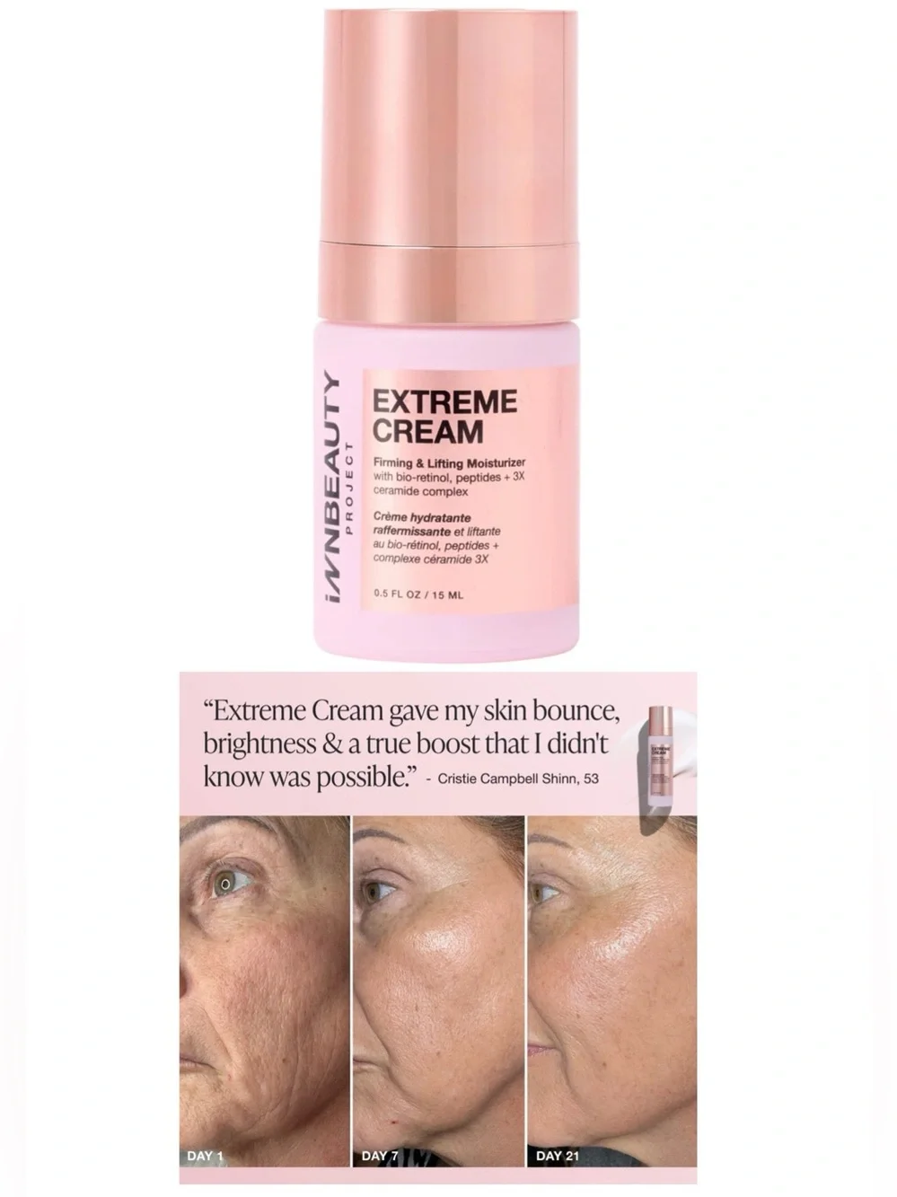INNBEAUTY PROJECT Mini Extreme Cream Anti-Aging/Firming/Lifting Moisturizer NIB